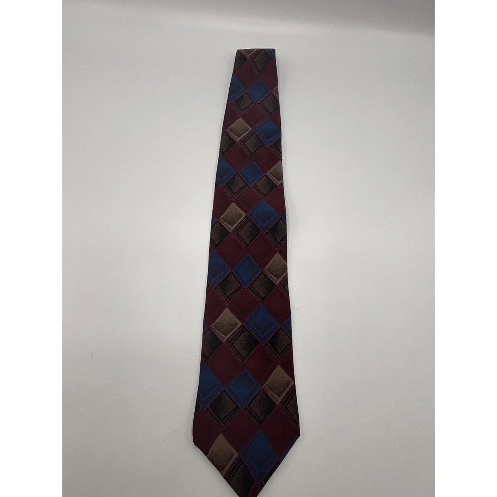 Colours by Alexander Julian Silk Men's Tie Geometric Purple Blue Orange 3